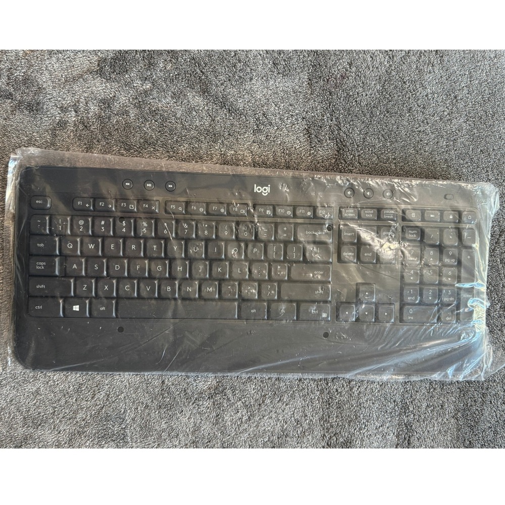 Logitech K540 Wireless Keyboard Full Size Media Keys Black White K540R